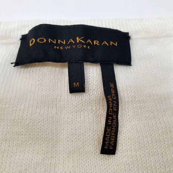 DONNA KARAN NY White Linen Beaded Tank Top in Size M - Picture 5 of 8